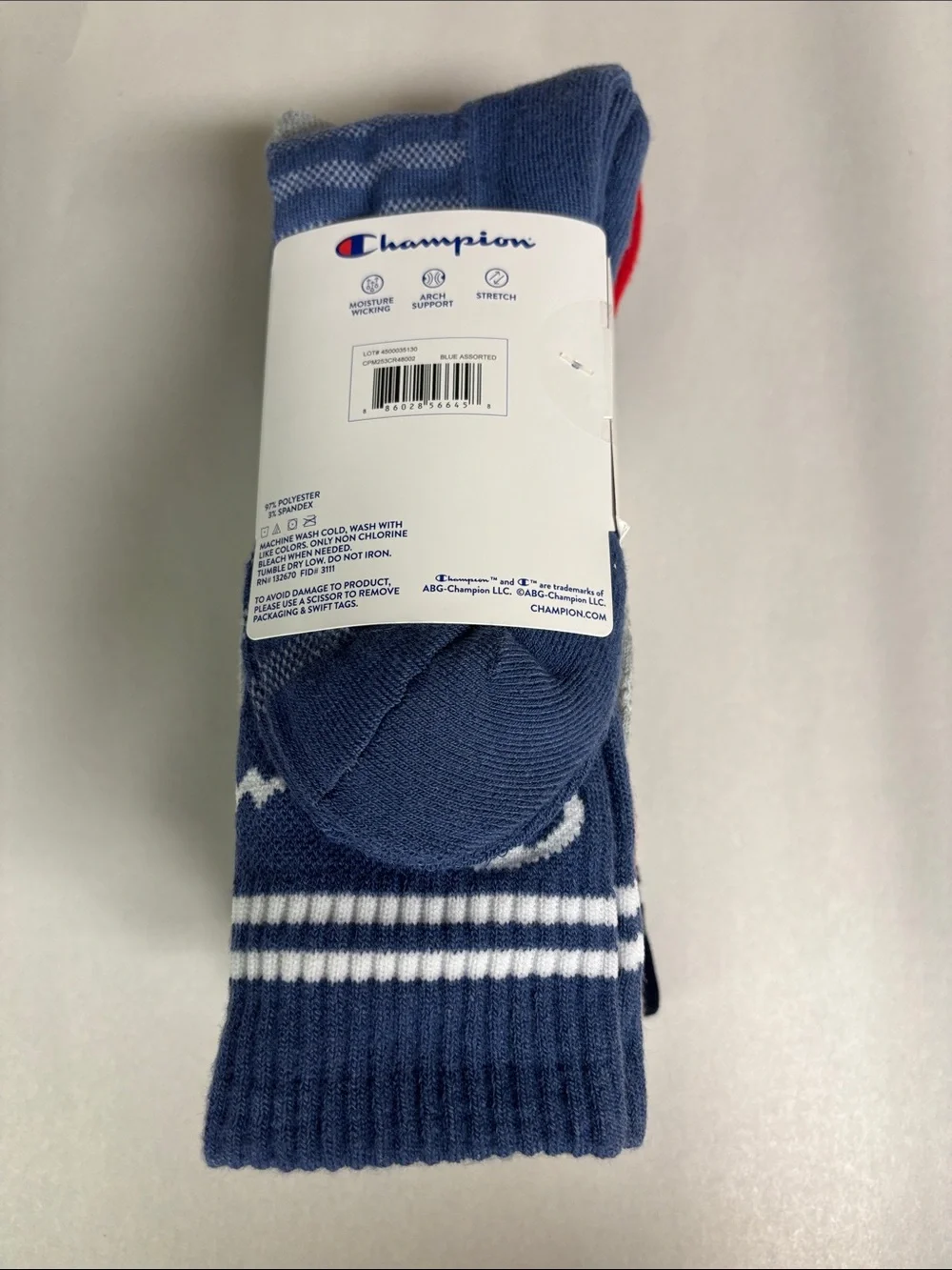 New Champion Socks Men’s 5 Pair Performance Crew Sock Athletic Casual Activewear